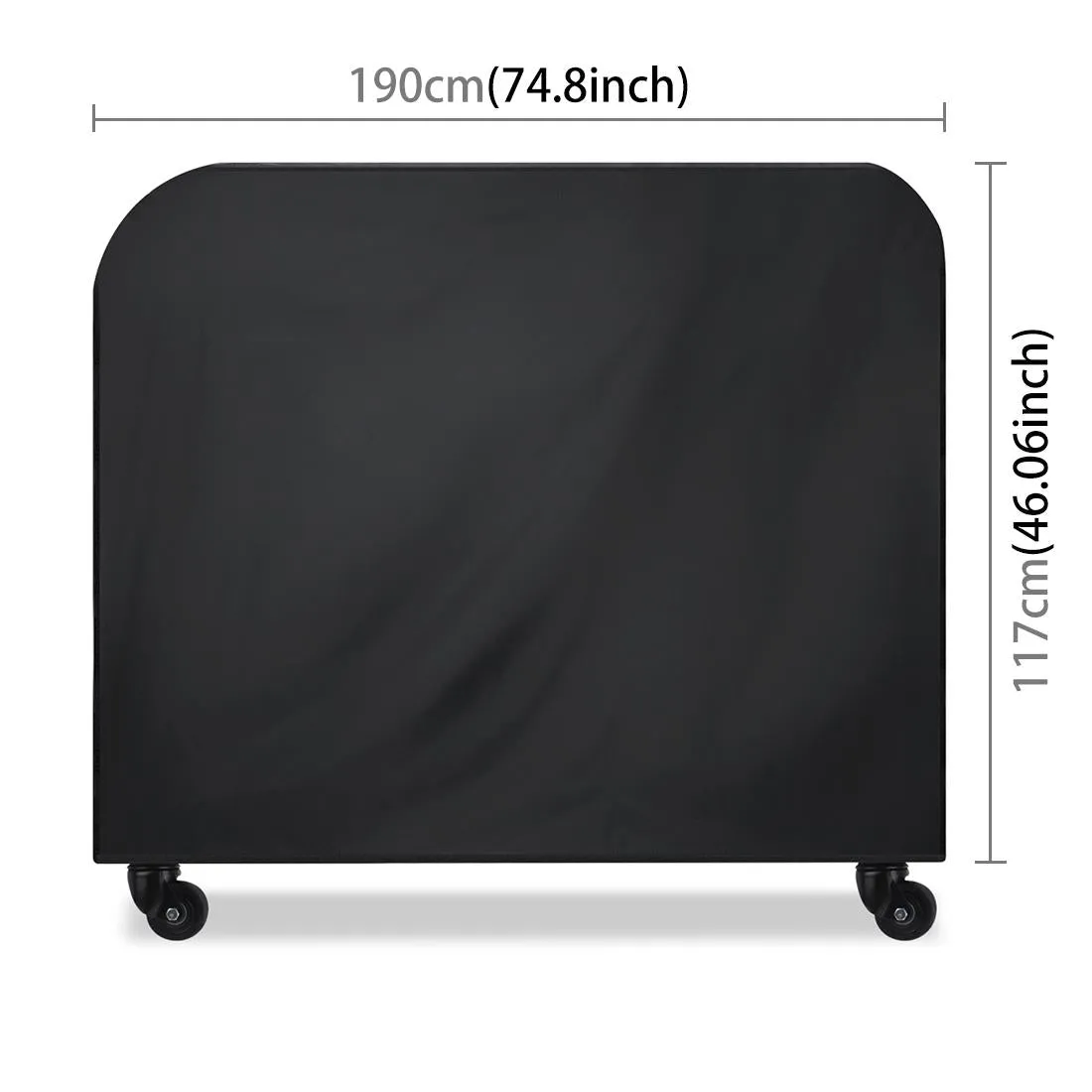 Waterproof 210D Oxford Cloth Bbq Grill Cover - Anti-Uv Dust-Proof Foldable - Fits Gas Charcoal Electric - 190X71X117Cm - Black