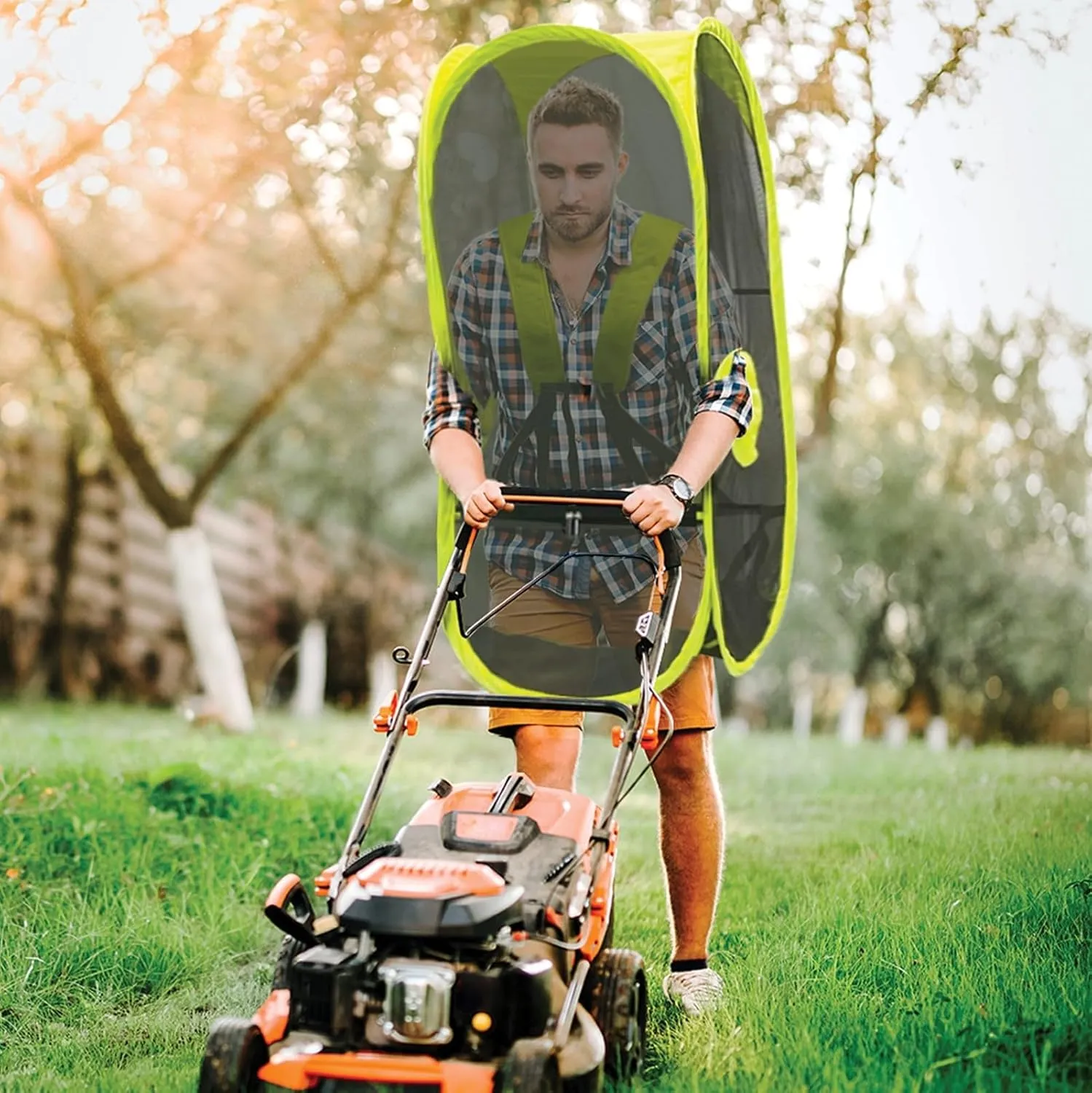 WeatherPod Short Bug-Screen Walking Pod – Pop-Up Wearable Mosquito & Bug Screen with Mesh – Fine Gauge, Fully Enclosed Personal Bubble – Dark Gray