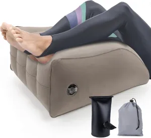 Wedge Pillow for Sleeping - Inflatable Leg Elevation Pillow for Swelling, Circulation, Leg & Back Pain Relief, Leg Elevating Pillow, Leg Pillow for Post-Surgery, Hip, Foot, Ankle Recovery