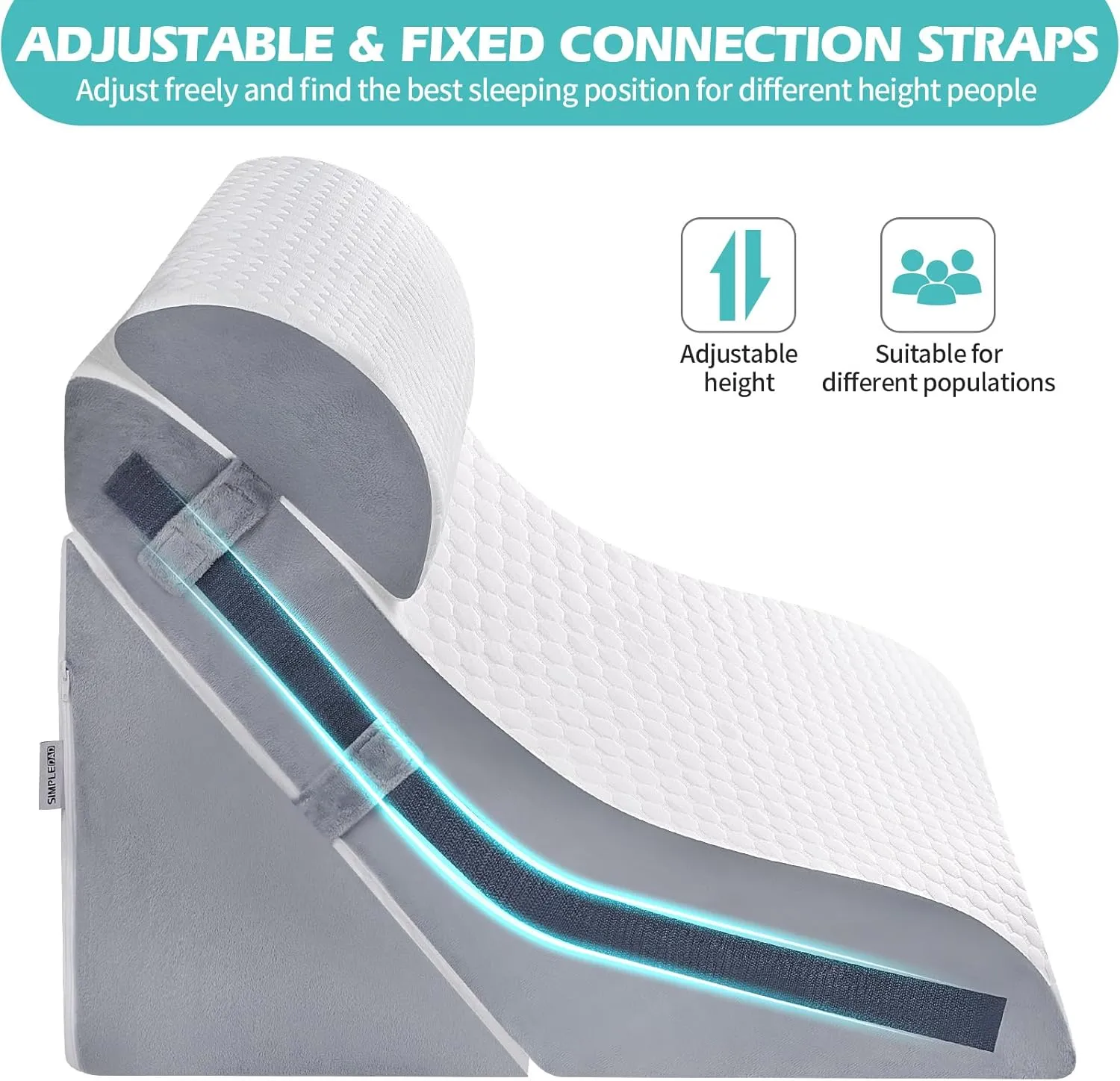 Wedge Pillow for Sleeping, Orthopedic Bed Wedge Pillow Set, 15-in-1 3PCS Adjustable Memory Foam Wedge Pillow Post Surgery, 9 &16 & 20 inches Height 3-in-1 Incline Wedges Pillows