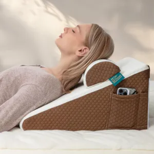 Wedge Pillow with Extra Bolster, Bed Wedge Pillow for Sleep Apnea, Acid Reflux Relief, Back Pain, After Surgery, 30 Degree Wedge Pillow for Sleeping Foam Wedge Cushion for Headboard