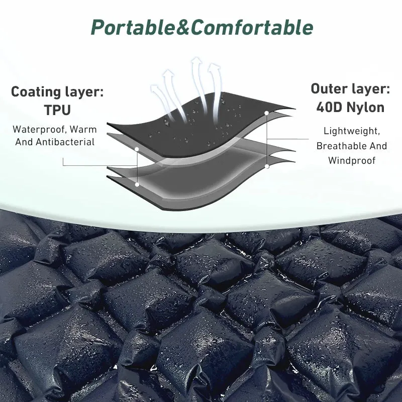 WESTTUNE Ultralight Inflatable Camping Mattress – Portable Air Cushion for Hiking & Travel