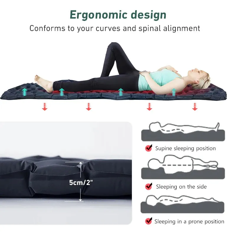 WESTTUNE Ultralight Inflatable Camping Mattress – Portable Air Cushion for Hiking & Travel