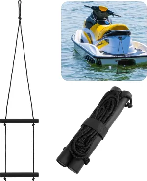 Weysat 2 Step Riser Boarding Ladder Portable Assist Rope Boat Boarding Outdoor Climbing Rope Ladder for Inflatable Boat, Sailboat, Kayak, Motorboat, Canoeing