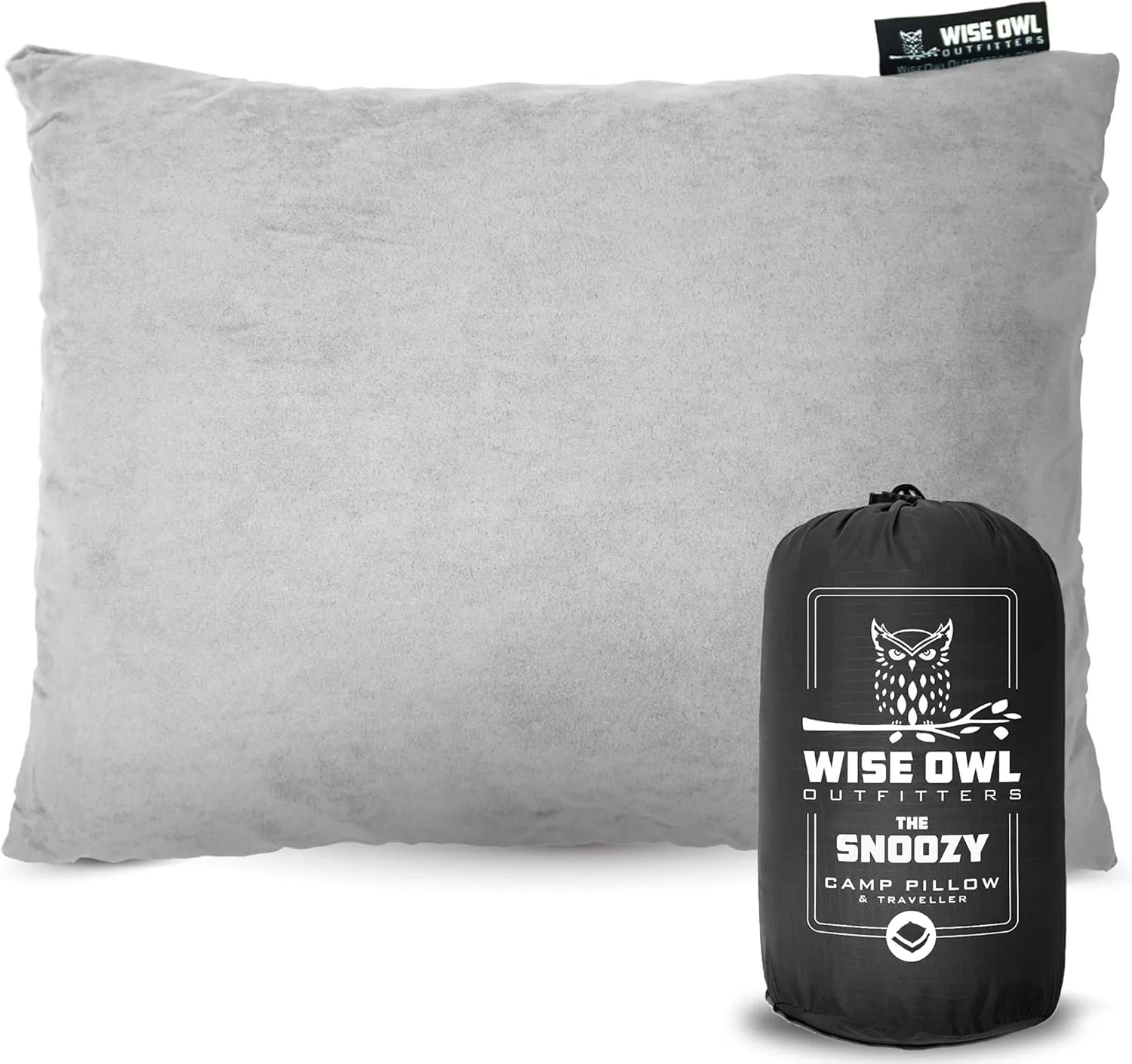 Wise Owl Outfitters Camping Pillow - Camping Essentials and Travel Pillow for Airplanes, Camping, and Travel - Memory Foam Washable Pillow - Small/Medium