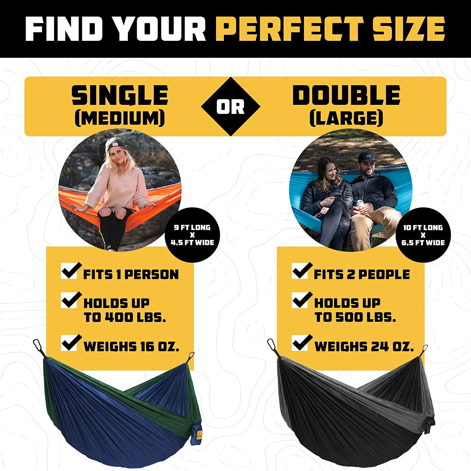 Wise Owl Outfitters Hammock for Camping Double Hammocks Gear for The Outdoors Backpacking Survival or Travel - Portable Lightweight Parachute Nylon DO