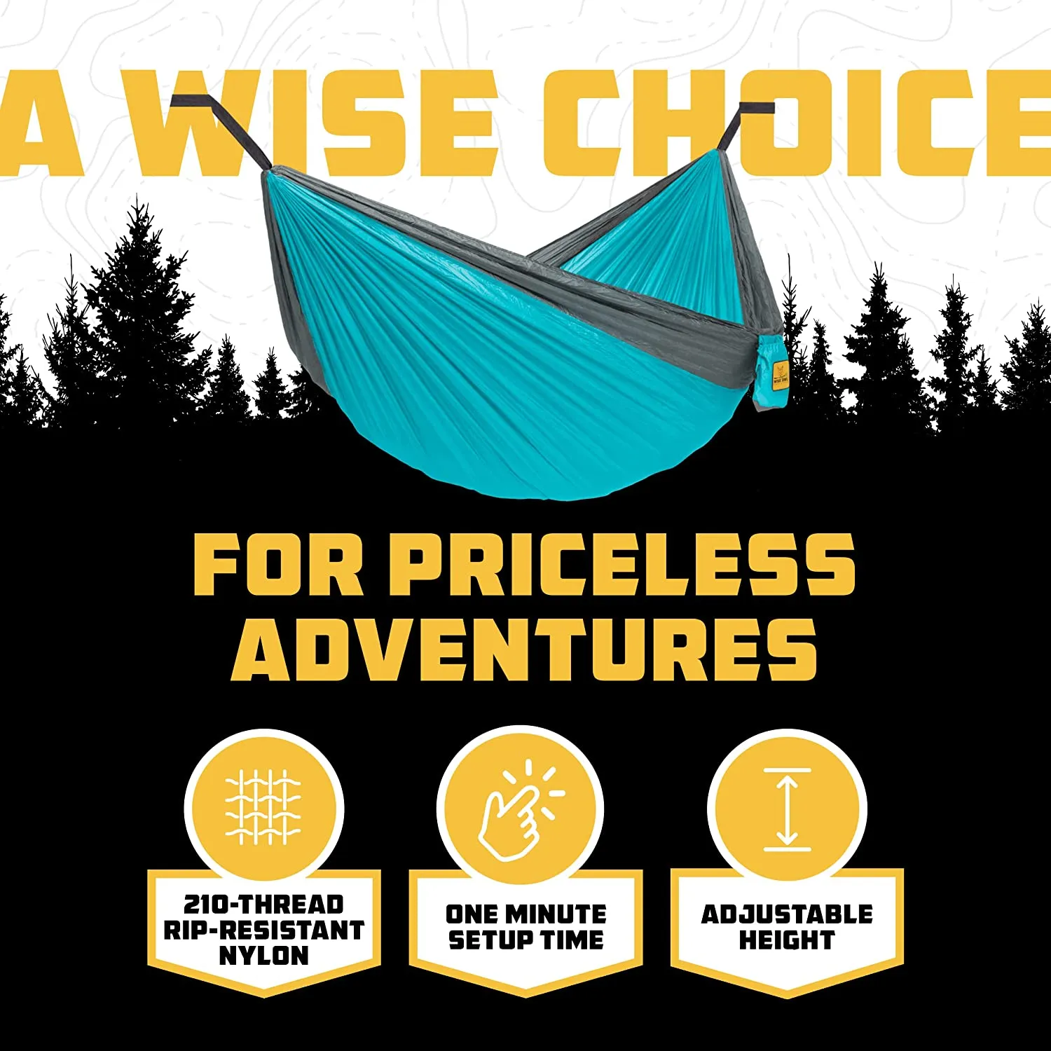 Wise Owl Outfitters Hammock for Camping Double Hammocks Gear for The Outdoors Backpacking Survival or Travel - Portable Lightweight Parachute Nylon DO