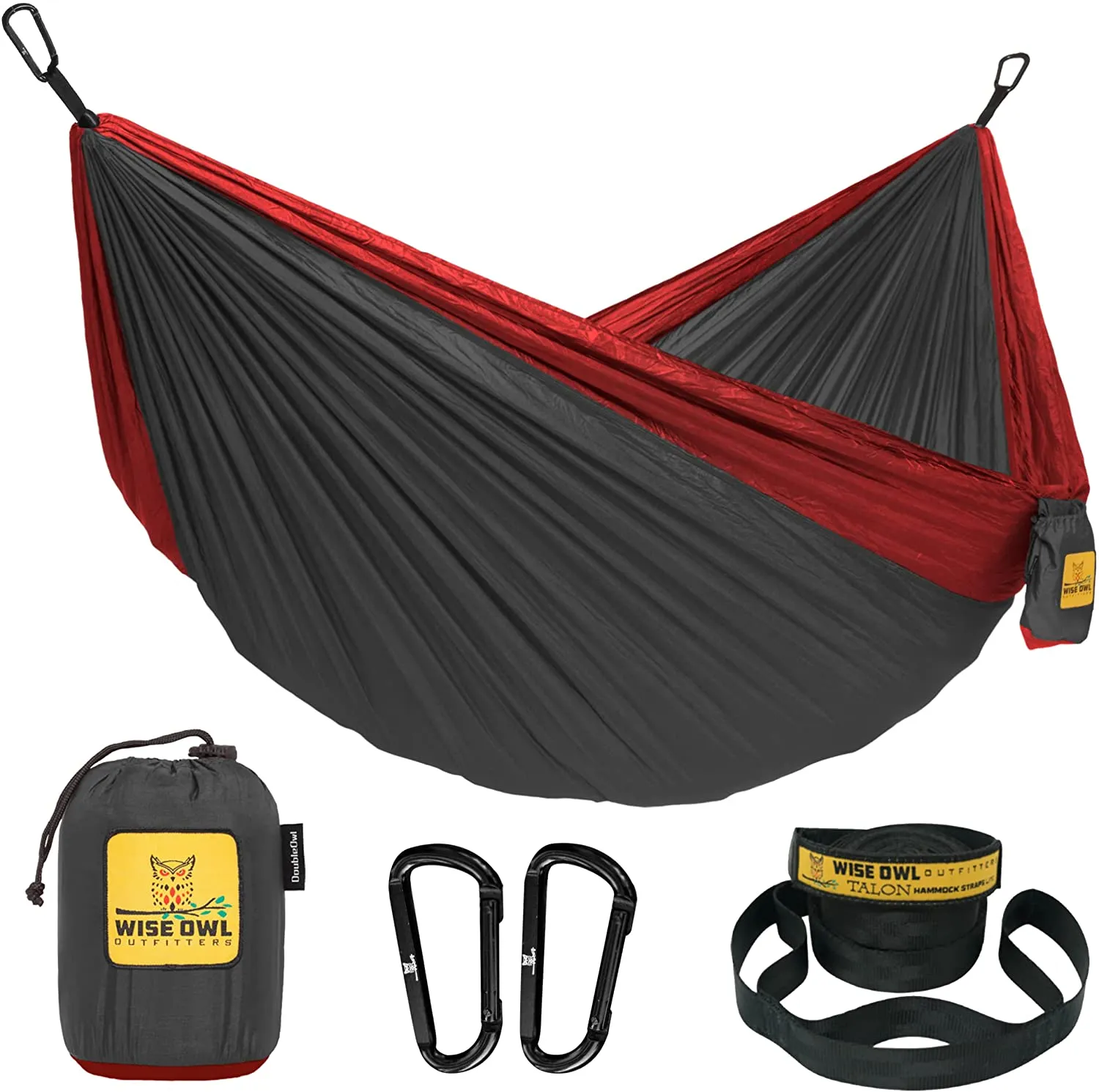 Wise Owl Outfitters Hammock for Camping Double Hammocks Gear for The Outdoors Backpacking Survival or Travel - Portable Lightweight Parachute Nylon DO