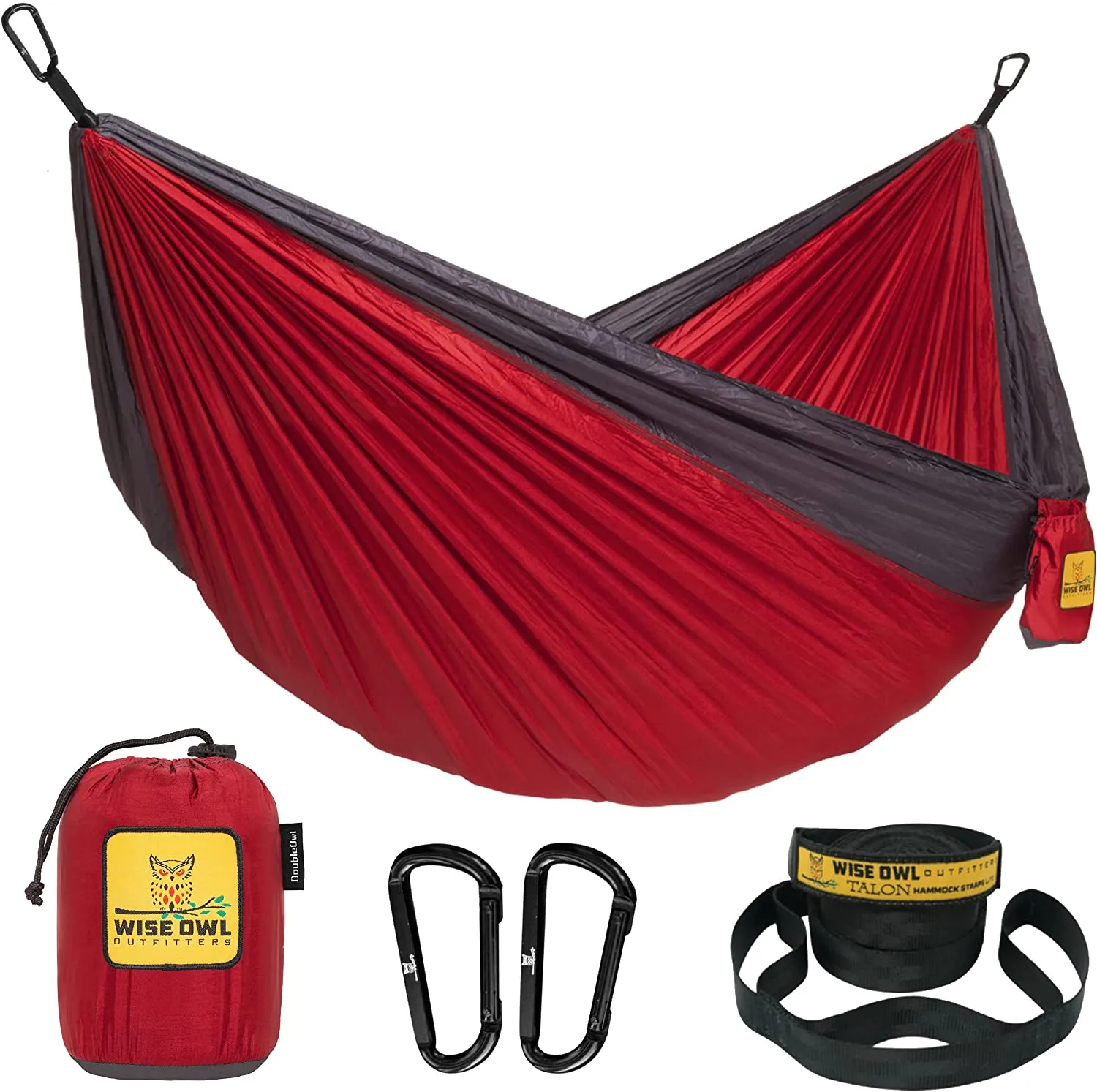Wise Owl Outfitters Hammock for Camping Double Hammocks Gear for The Outdoors Backpacking Survival or Travel - Portable Lightweight Parachute Nylon DO
