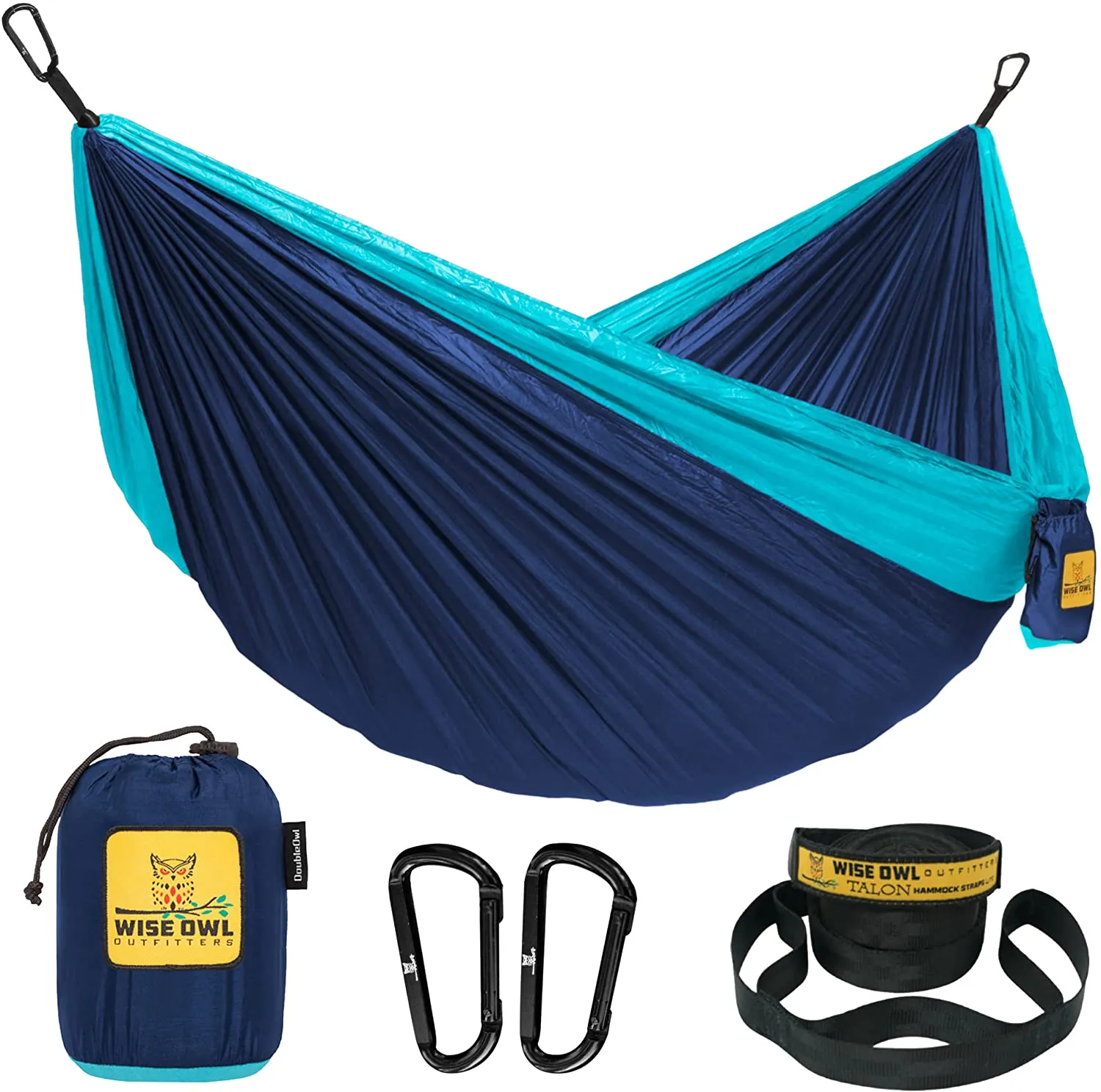 Wise Owl Outfitters Hammock for Camping Double Hammocks Gear for The Outdoors Backpacking Survival or Travel - Portable Lightweight Parachute Nylon DO