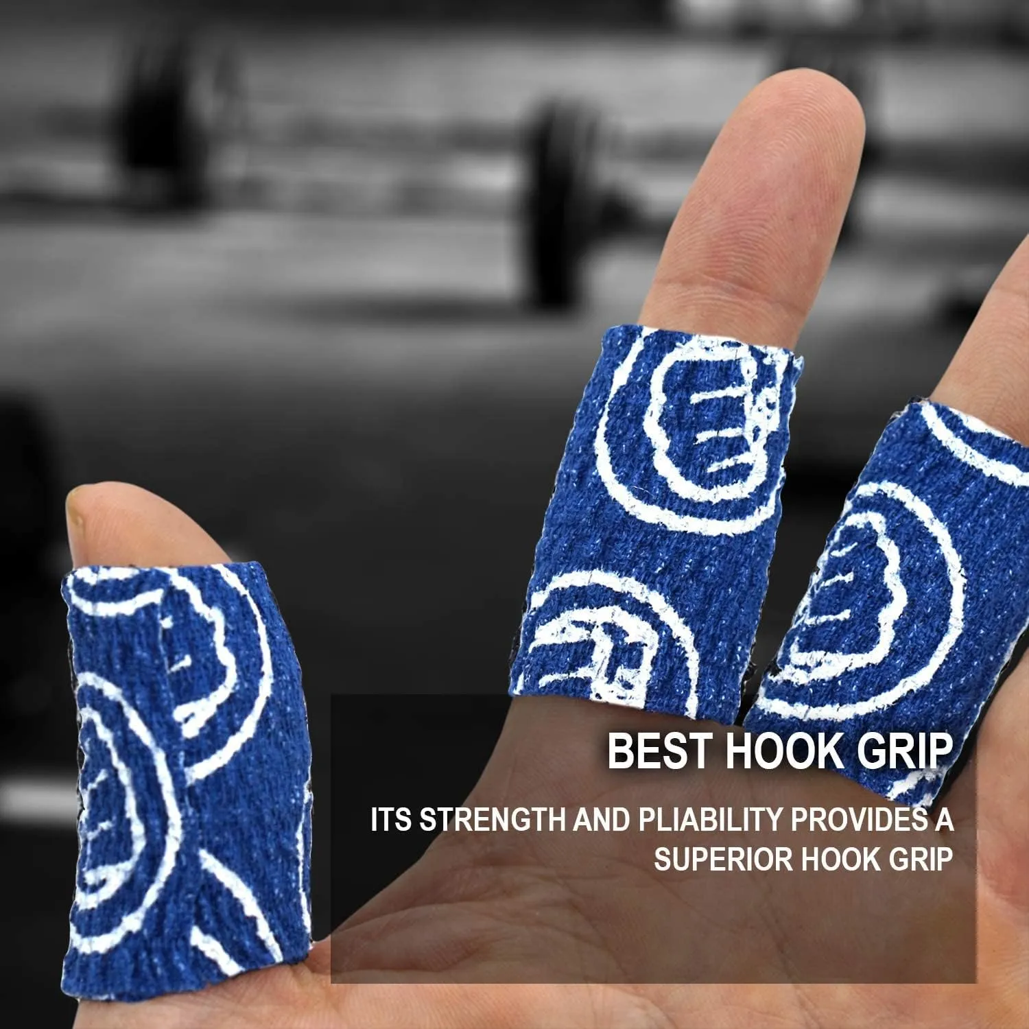WOD Nation Weightlifting Hook Grip Tape - Bulk 24 Pack (23ft/Roll) Comfortable & Stretchy Athletic Thumb Tape for Weight Lifting, Excercise & Cross Training - Protect Thumb, Wrist & Finger (Blue)