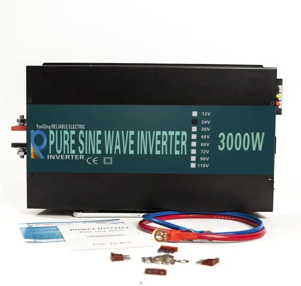 WZRELB Reliable 3000w Pure Sine Wave Solar Power Inverter 24v 110-120v 60hz With LED Display (Black) Solar System (RBP-3000S-LEDblack)
