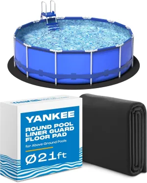 Yankee Pool Liner Pad, 21 Ft Round Puncture Proof Pool Mat, Above Ground Pool Liner Protector Against Tearing, Grass, Under Pad to Prolong Swimming Pool Liner Life