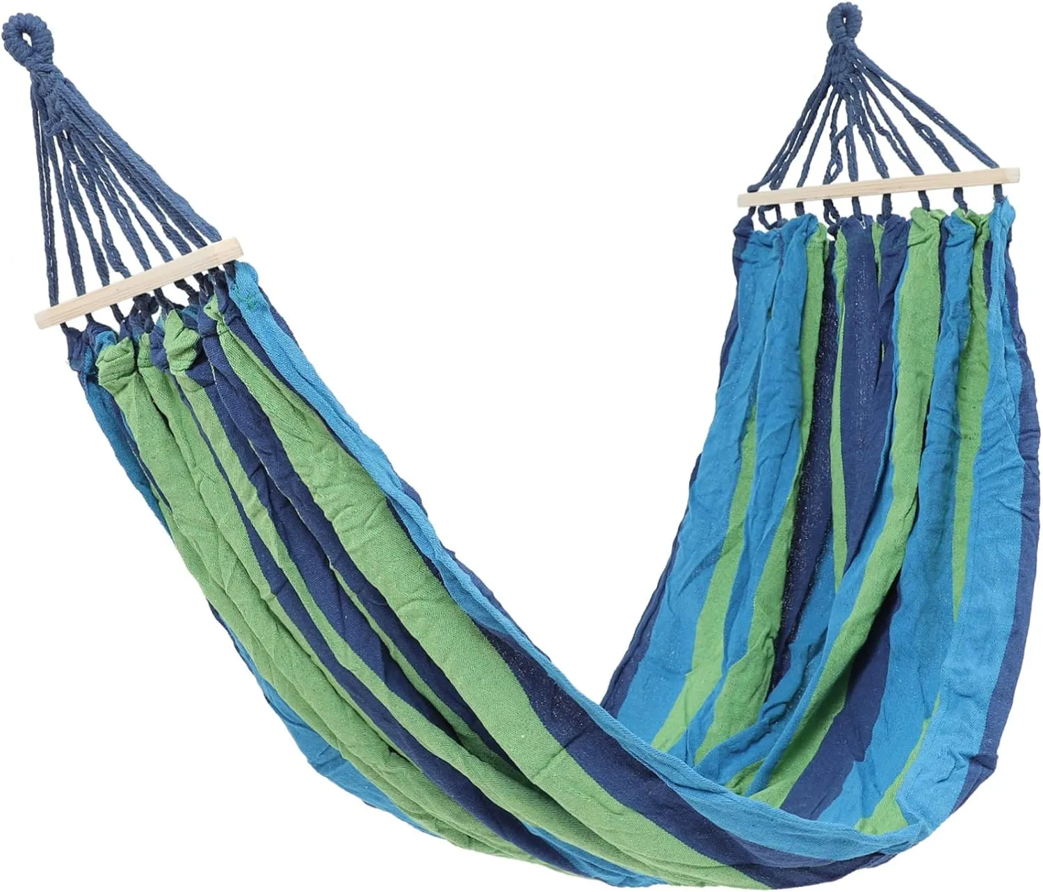 YARNOW Portable Rainbow Hammock with Rollover Wooden Stick Double Person Hanging Sleeping Bed for Camping Travel and Outdoor Activities Blue