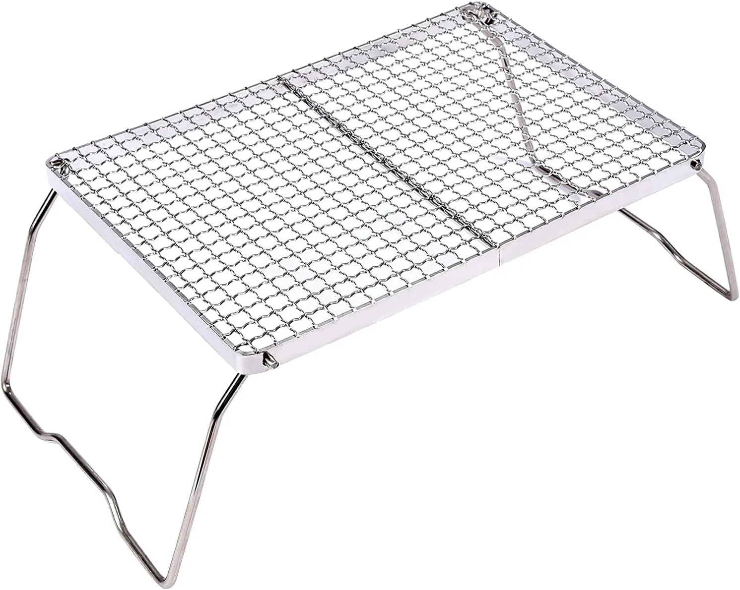 YETO Folding Campfire Grill 304 Stainless Steel Grate, Portable Heavy Duty Camping Grill with Legs Carrying Bag