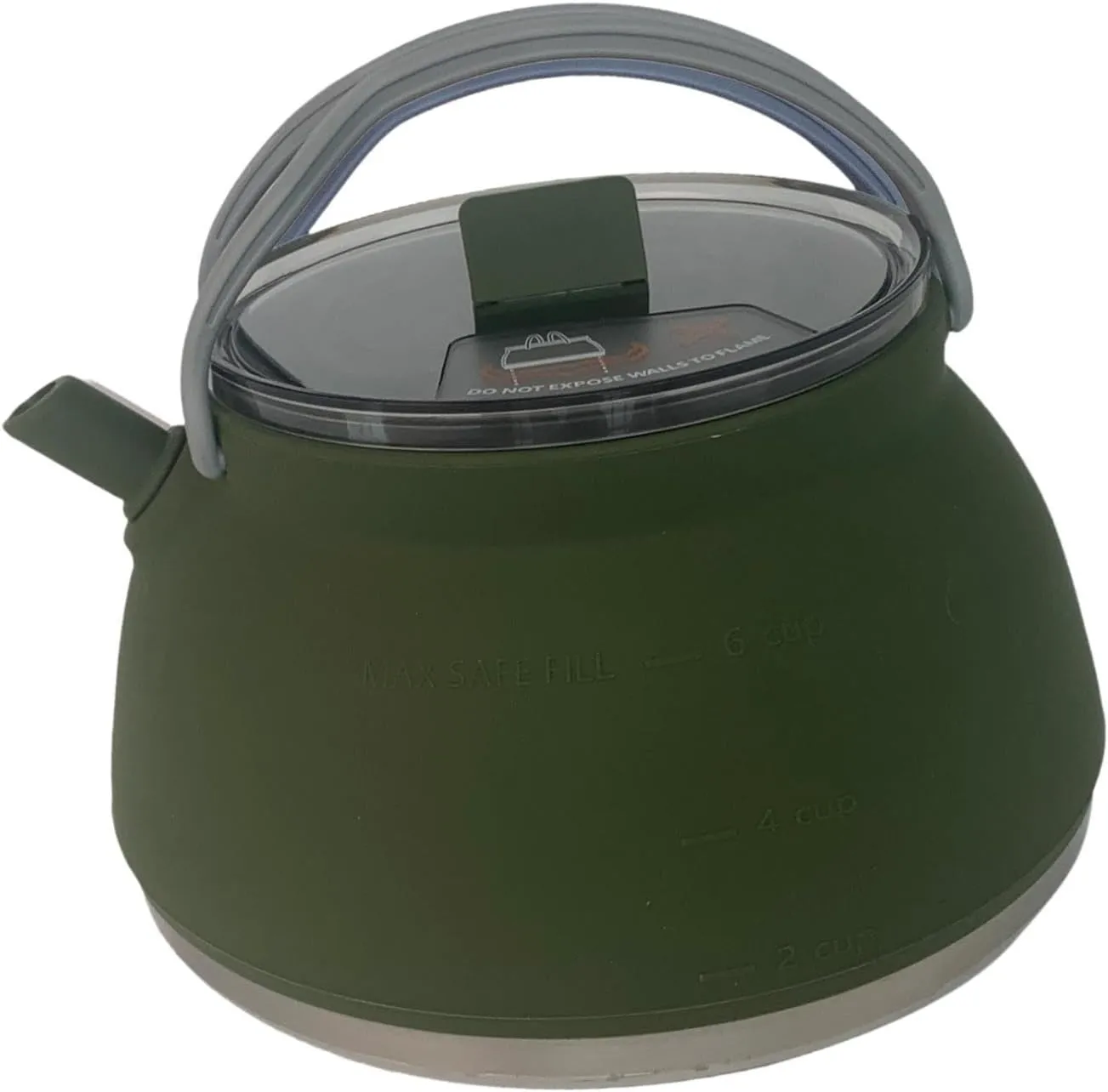 YIJU 1.5L Travel Kettle for Camping And Outdoor Cooking, Foldable Pot for Coffee And Tea, Dark Green