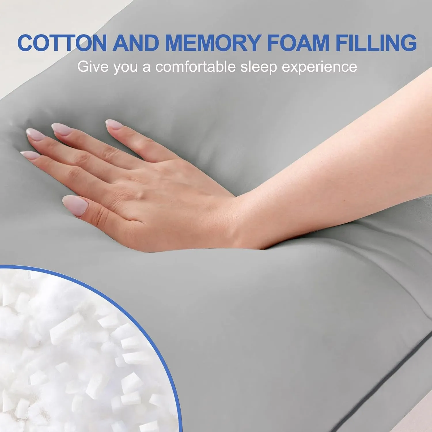 YZ HOME Memory Foam Body Pillow Insert - Full Body Pillow for Adults - Soft Large Long Bed Pillow for Side Sleeper