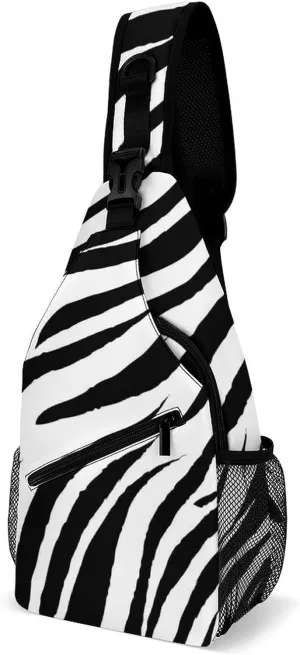 Zebra Stripe Sling Bag Mans Women Crossbody Backpack Chest Daypack Casual Backpack Travel Bag Running Daypack Leisure Backpacks