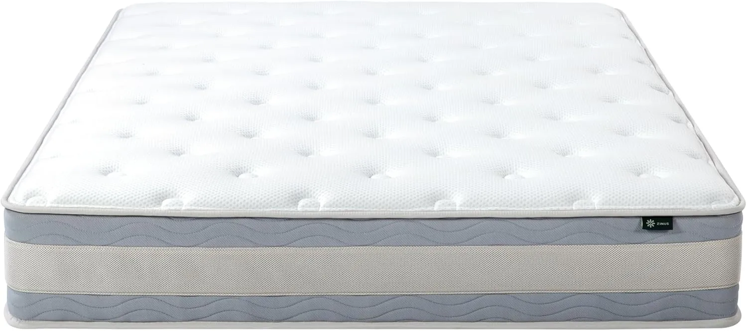 ZINUS 10 Inch Comfort Support Hybrid Mattress [New Version], Full, Fiberglass Free, Medium Plush, Motion Isolation, Certified Safe Foams & Fabric, Mattress in A Box