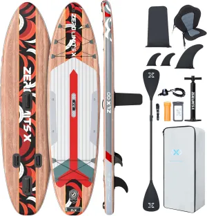 ZLX 10'6" Inflatable Stand Up Paddle Board, Extra Wide Stable Non-Slip Deck Pad, Unique Center Fin, Portable Paddleboard for Adults, Premium Blow Up Paddle Boards SUP for Beginners, All Skill Levels