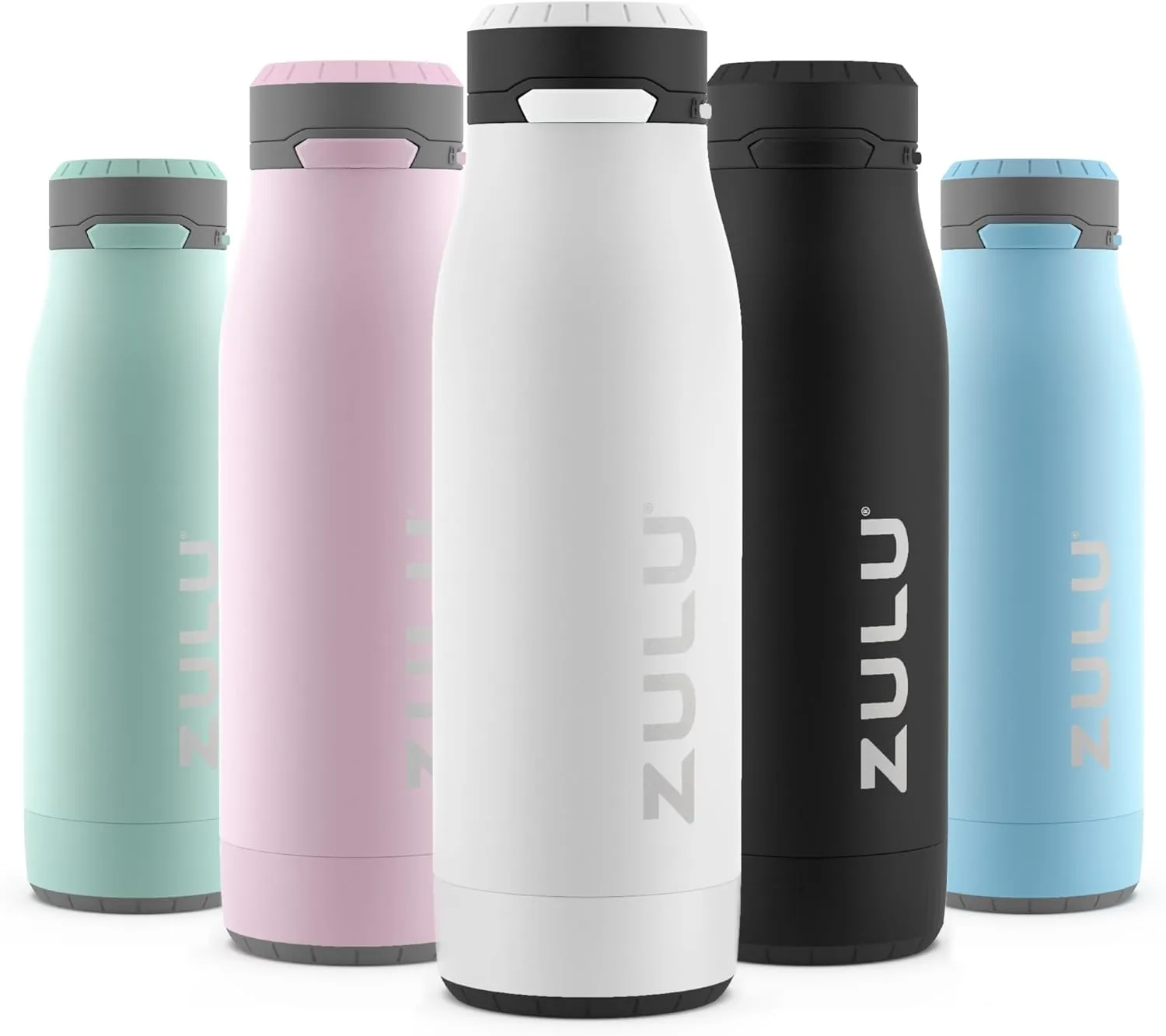 ZULU Ace Vacuum Insulated Stainless Steel Water Bottle with Chug Spout, Leak-Proof Locking Lid and Removable Base for School, Backpack, Sports, Gym, Travel